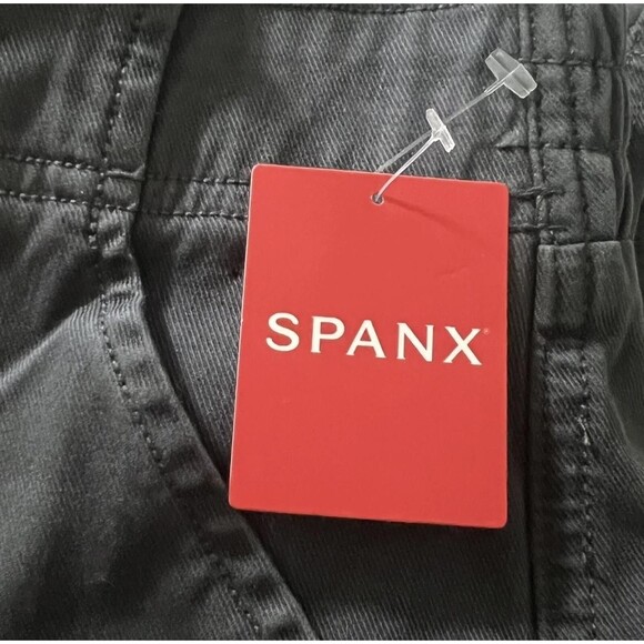 Spanx Pants Womens XS Washed Black Stretch Twill Cargo Jogger 2039R Zip Cuff - Picture 3 of 11